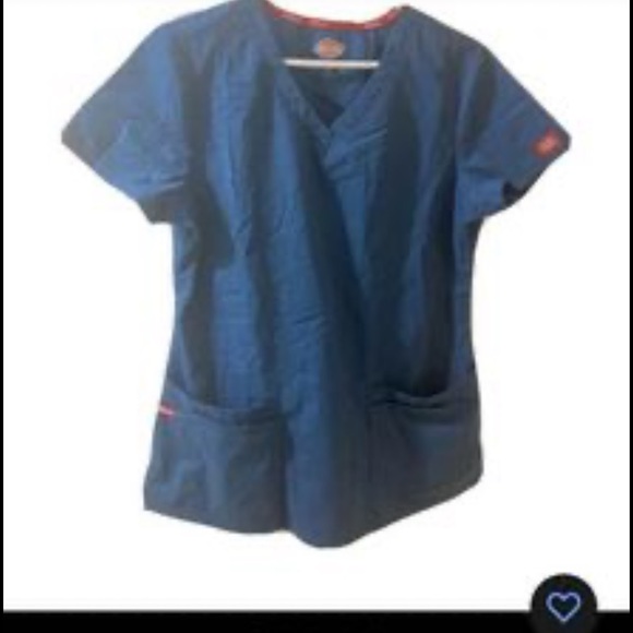 WOMANS M Dickies Scrub Top Size Medium  V Neck Short Sleeve Cotton Blend NEW - Picture 5 of 5